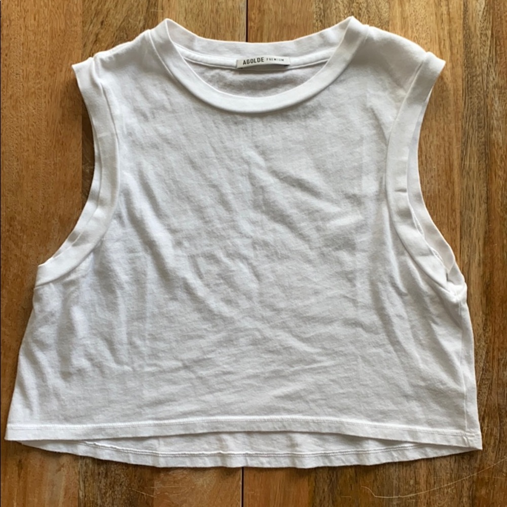 Cropped Muscle Tee in White